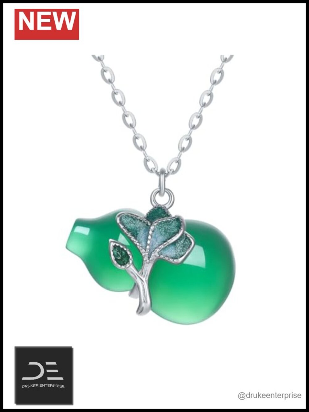 925 Sterling Silver Gourd Pendant Necklace for Women Dainty Adjustable Jewelry